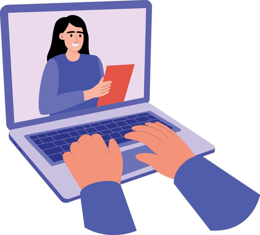 Flat style illustration depicting a modern digital classroom vector