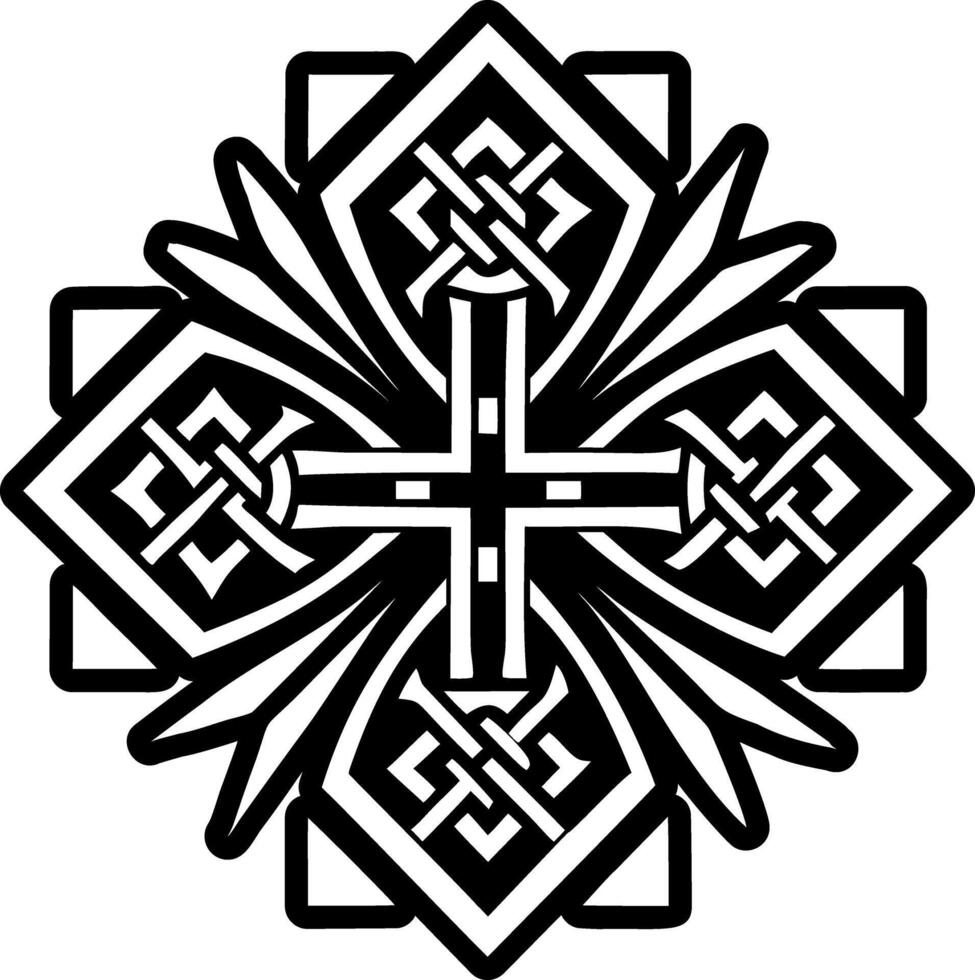 Cross pattern icon in solid style vector