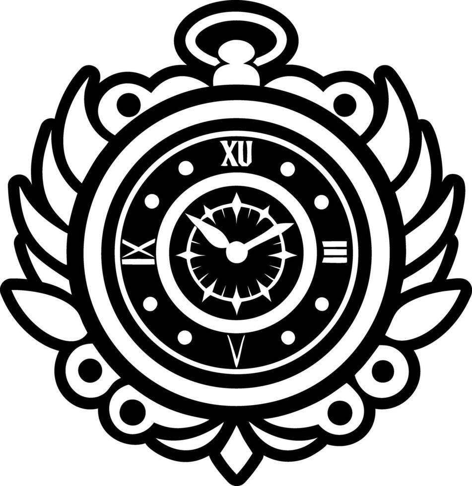 A glyph style icon of clock symbol vector
