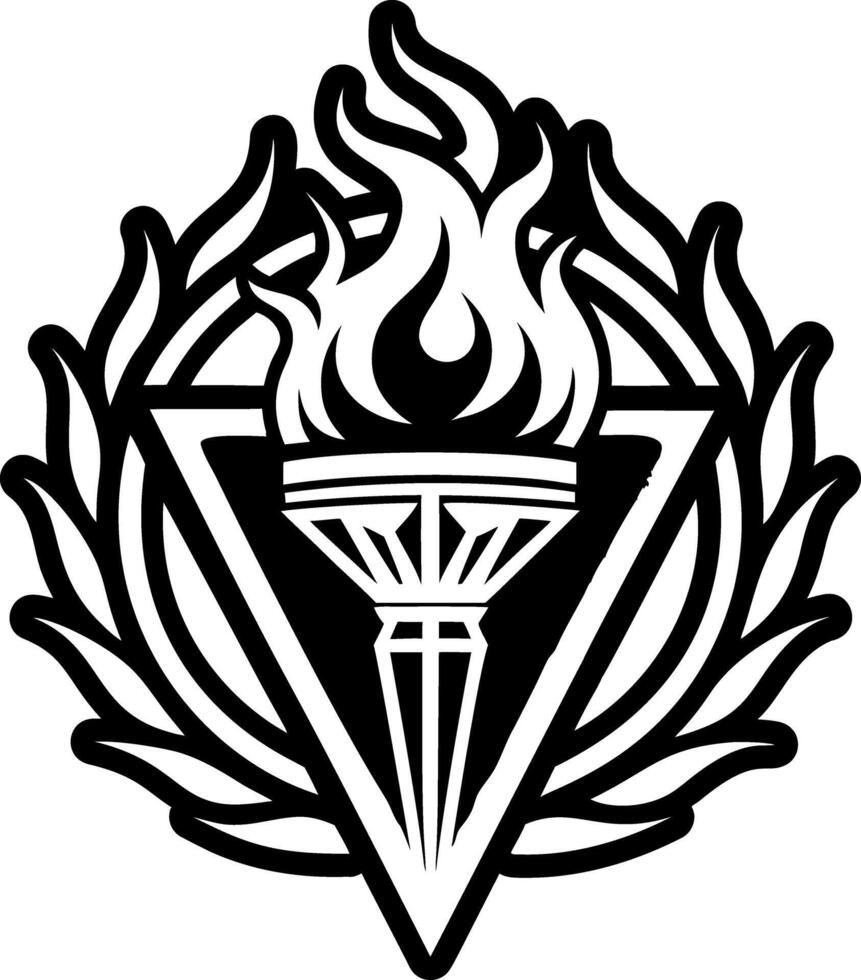 A filled style icon fire torch tattoo vector