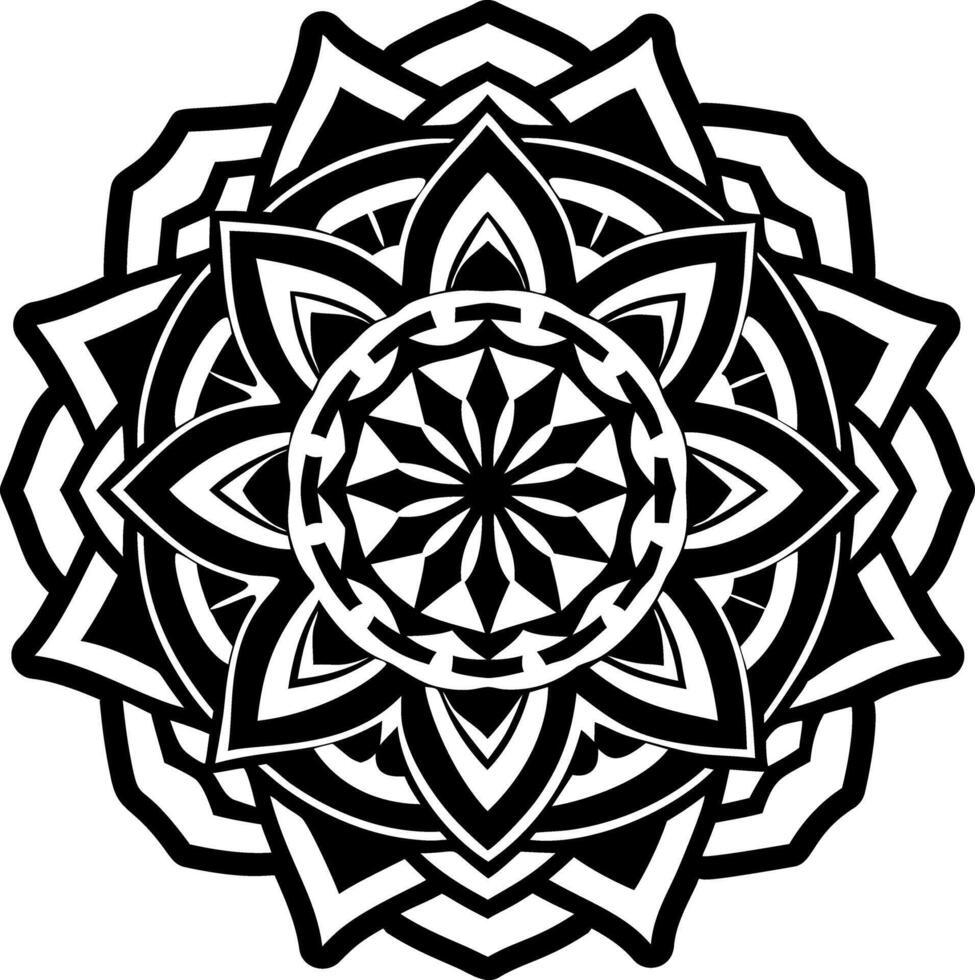 Sacred mandala icon in solid style vector
