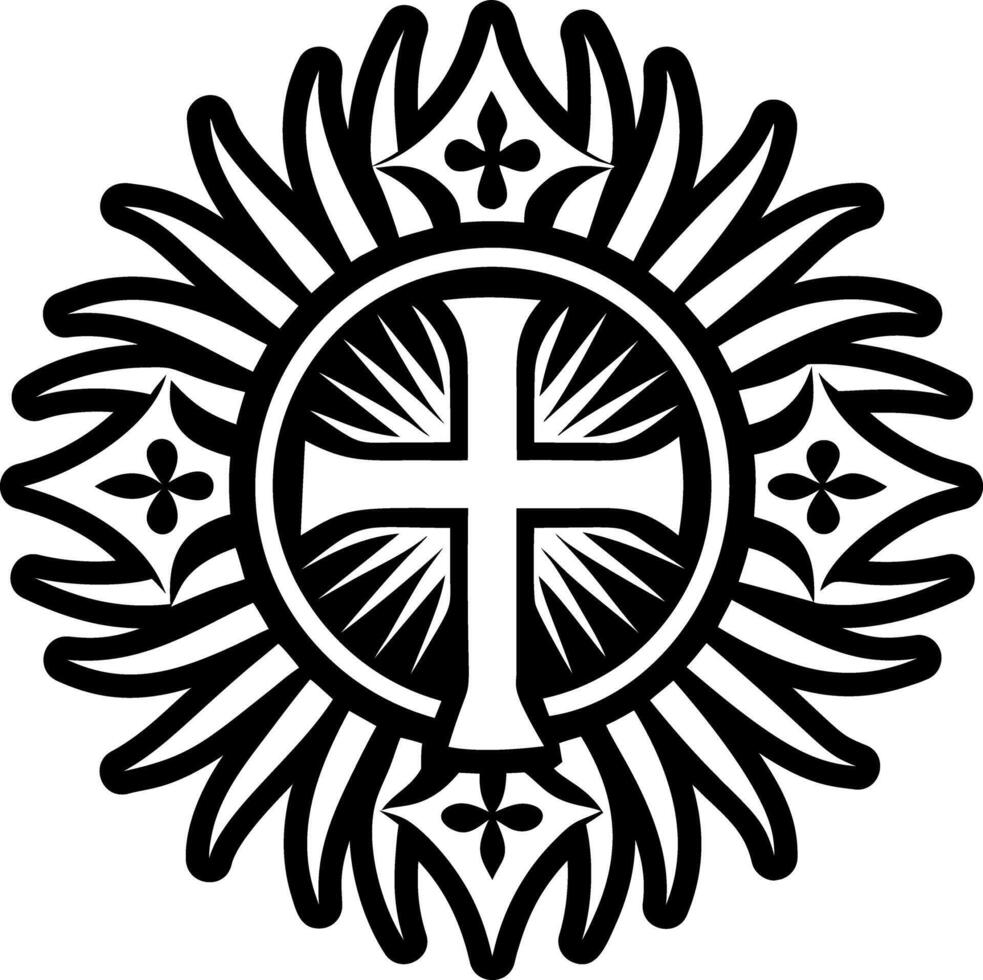 A solid style icon of holy cross tattoo vector