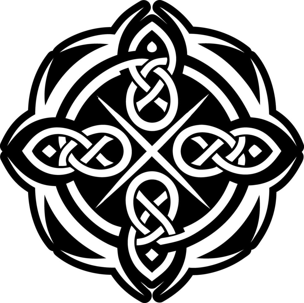 A solid style icon of celtic cross tattoo vector