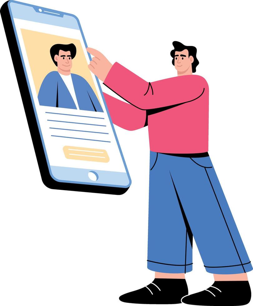 Flat style illustration showing a hr checking profile details vector