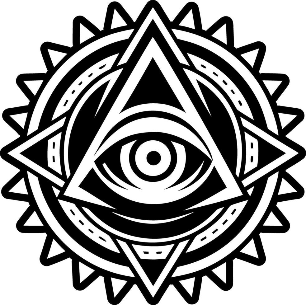 A solid style icon of watcher eye tattoo vector