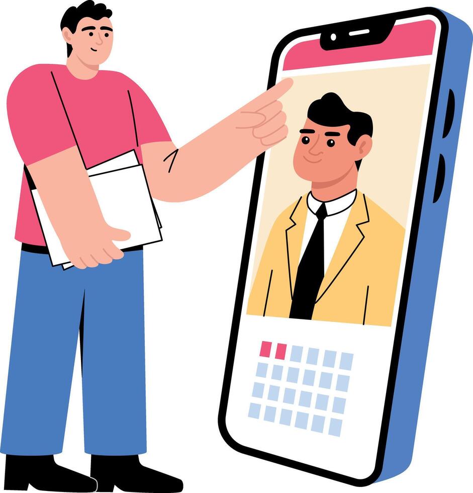 Flat style illustration showing a potential job applicant vector