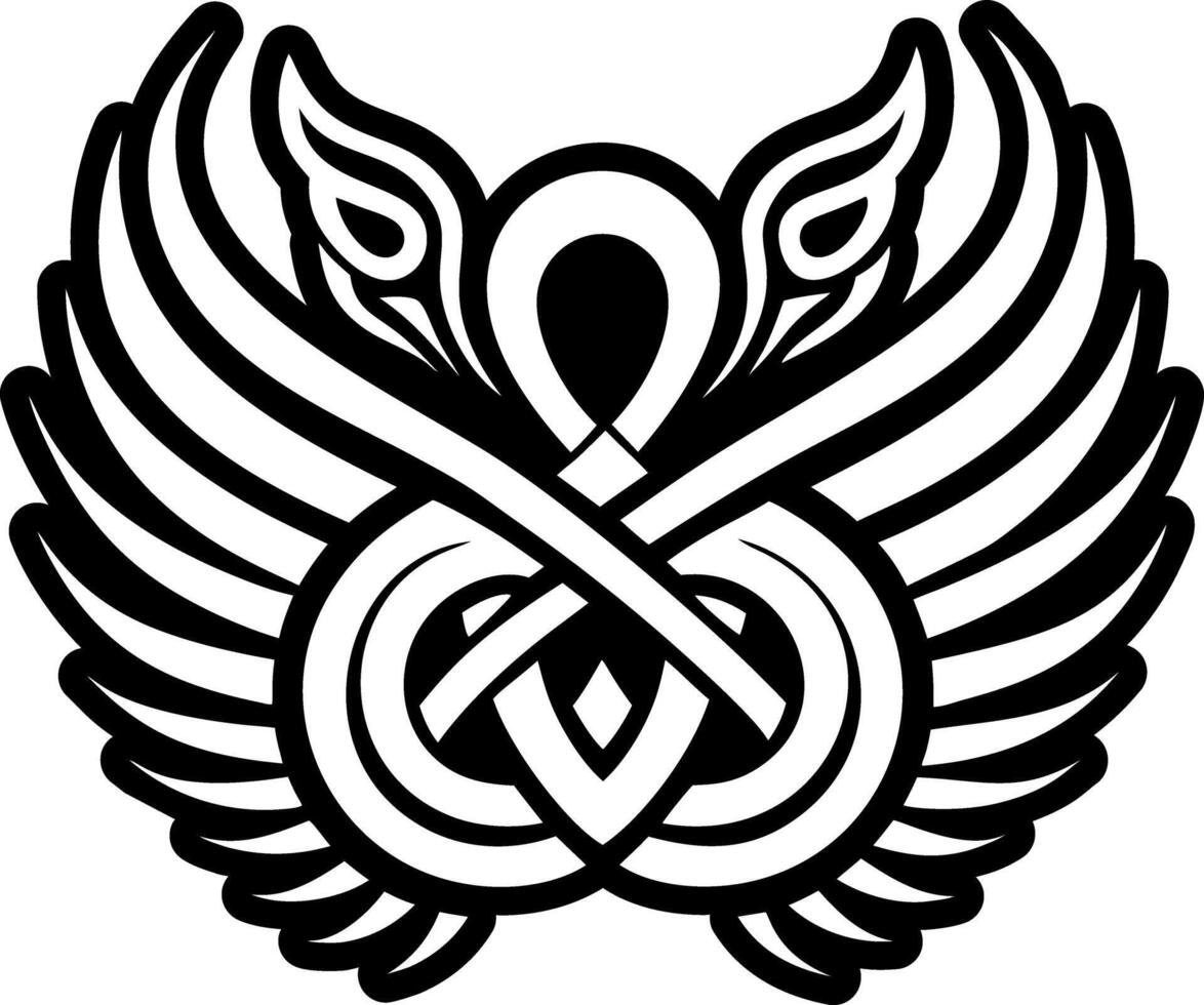 A filled style icon guardian wings symbol vector