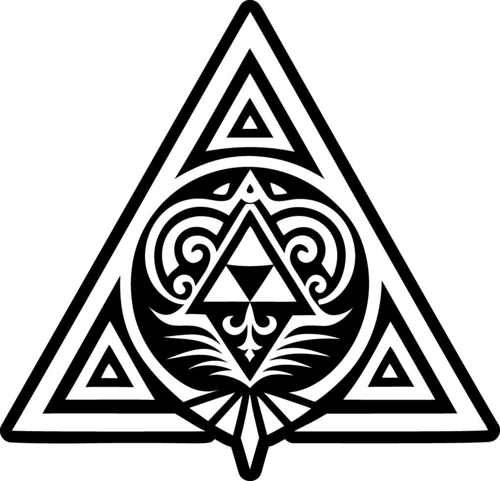A filled style icon of triforce tattoo vector