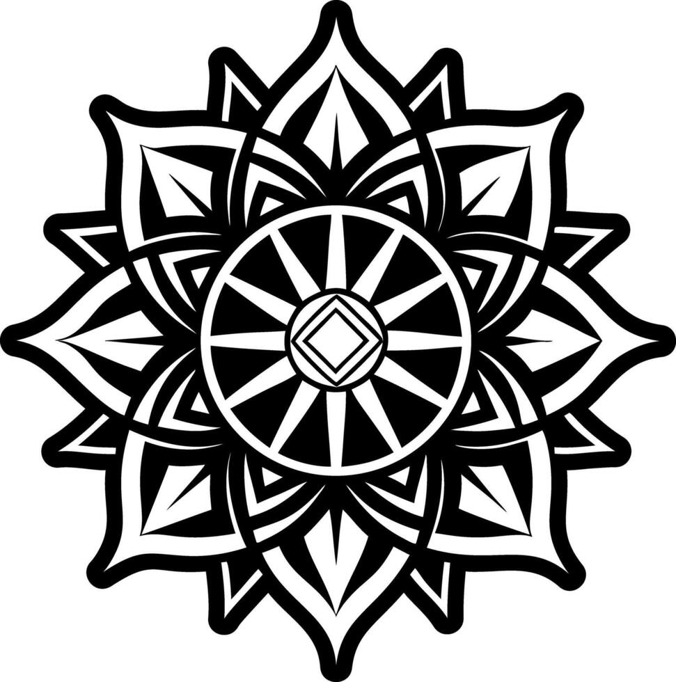 Flower tattoo icon in solid style vector