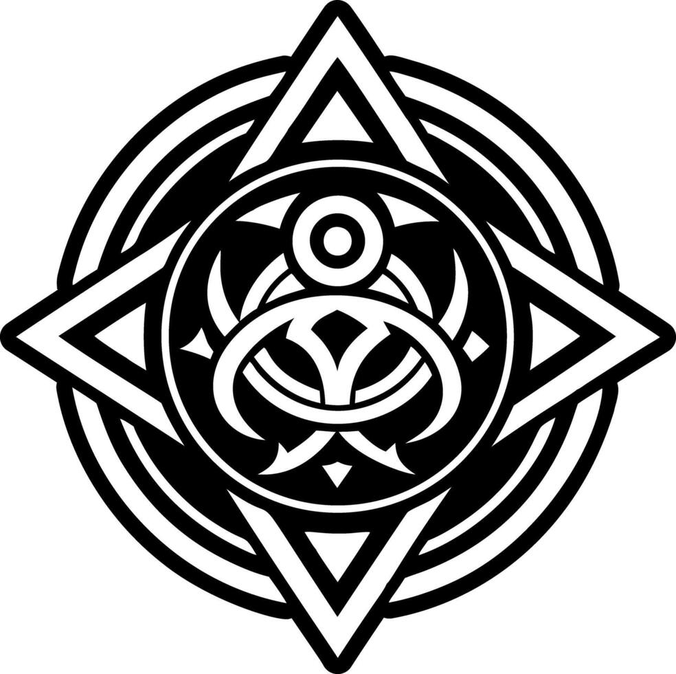 A filled style icon of directions tattoo vector