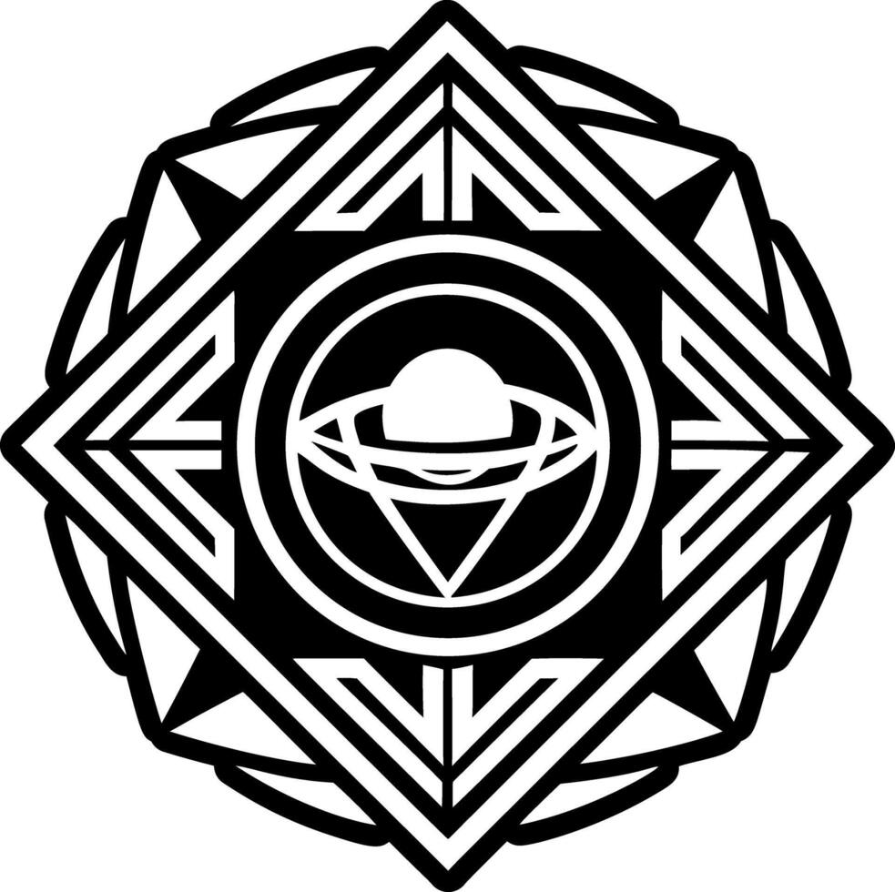 Planet core icon in solid style vector