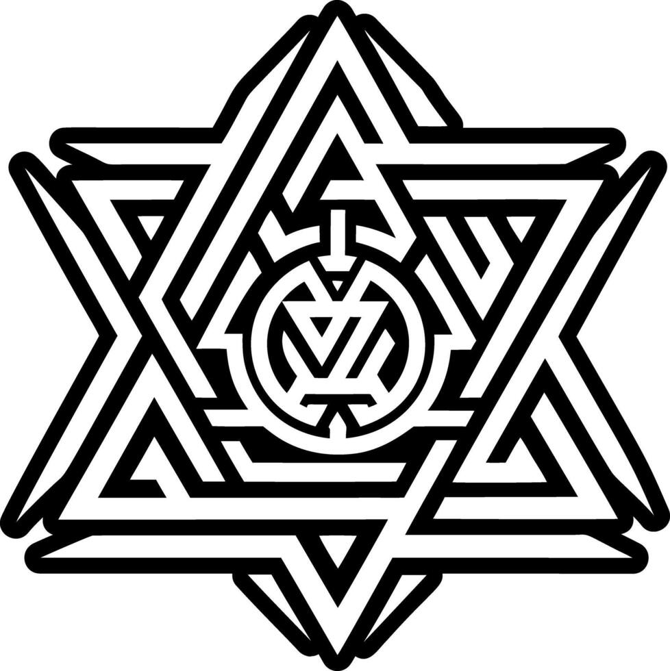 Star tattoo icon in filled style vector