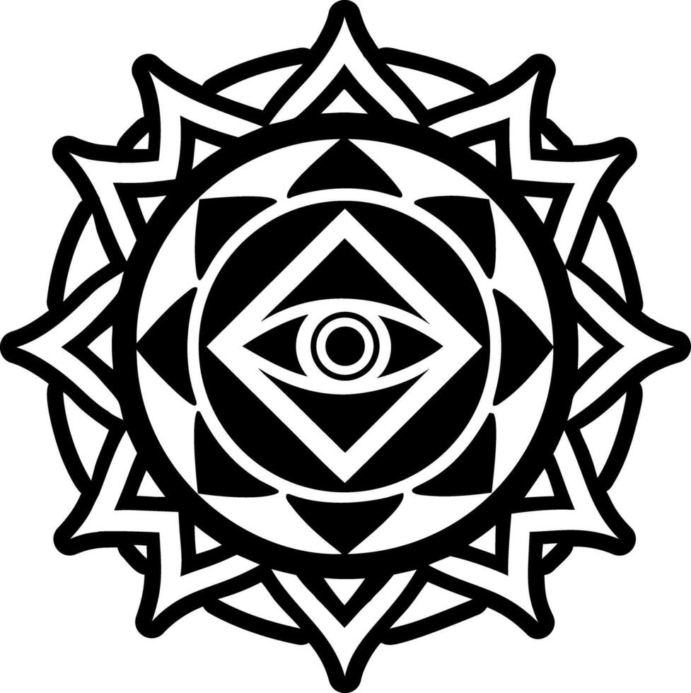 Third eye icon in solid style vector