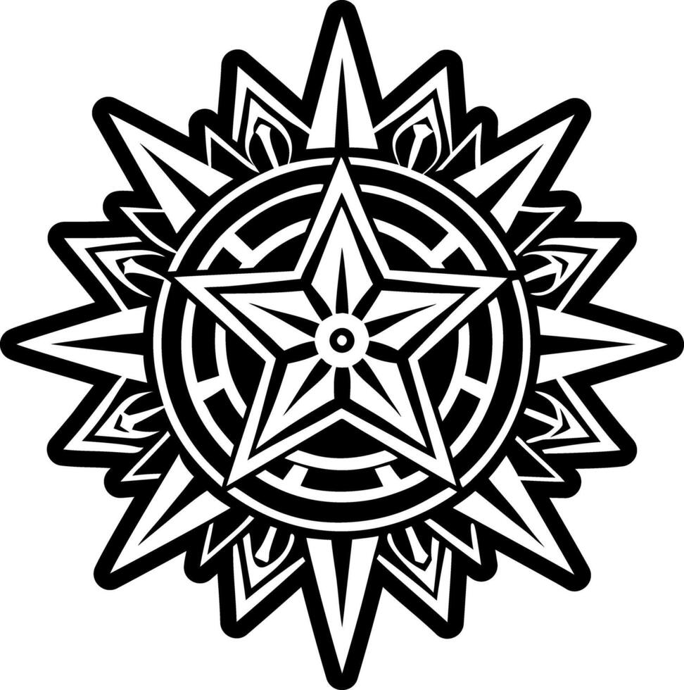 A filled style icon of radiant star symbol vector