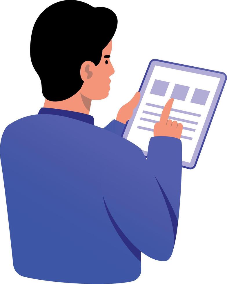 A flat style illustration showing a student learning vector
