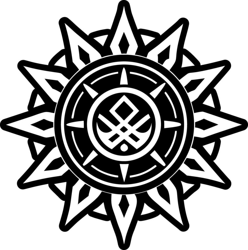 A filled style icon sunburst tattoo vector
