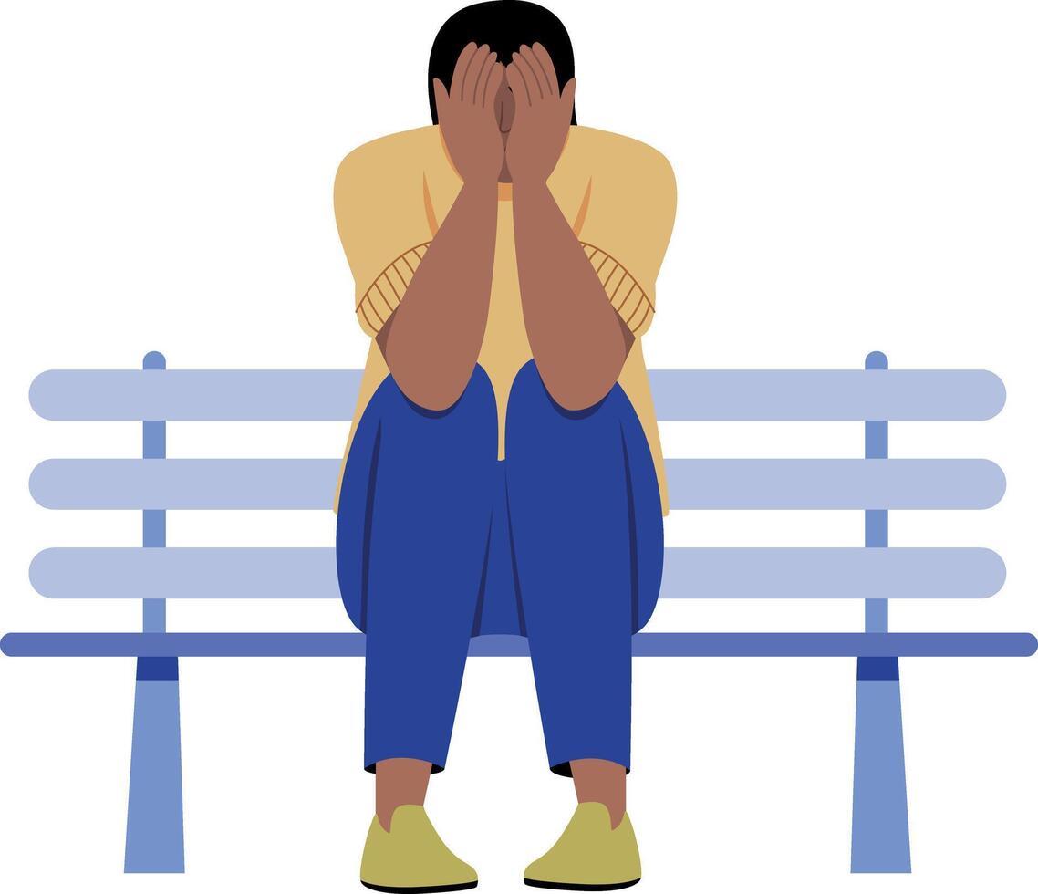 A person having panic attack, flat style illustration vector