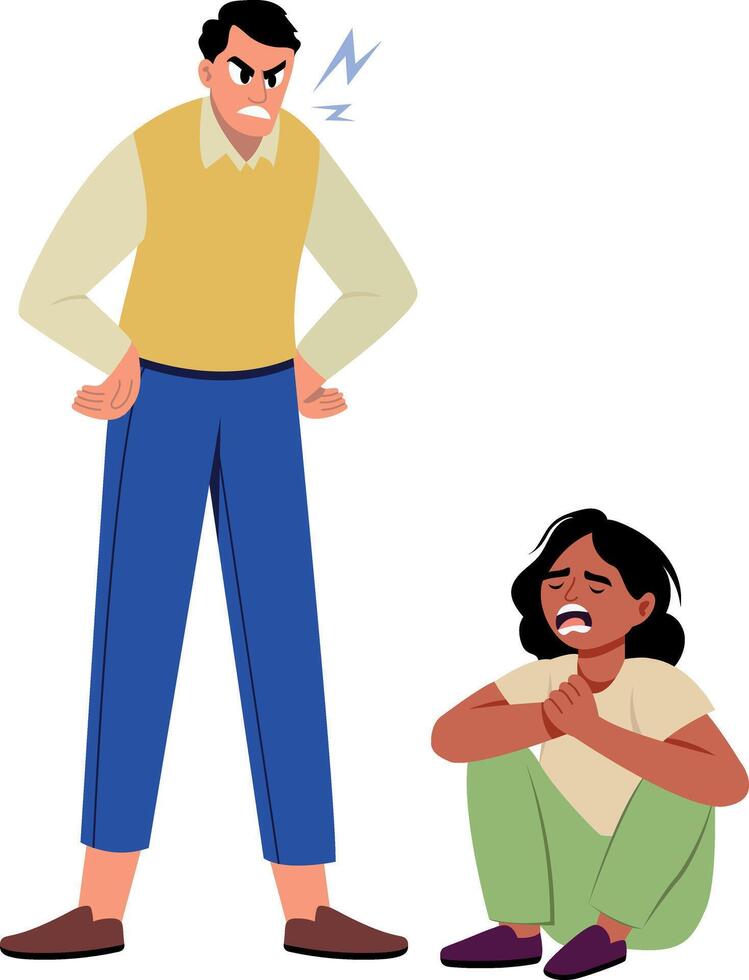 Flat style illustration depicting a memory of childhood trauma vector