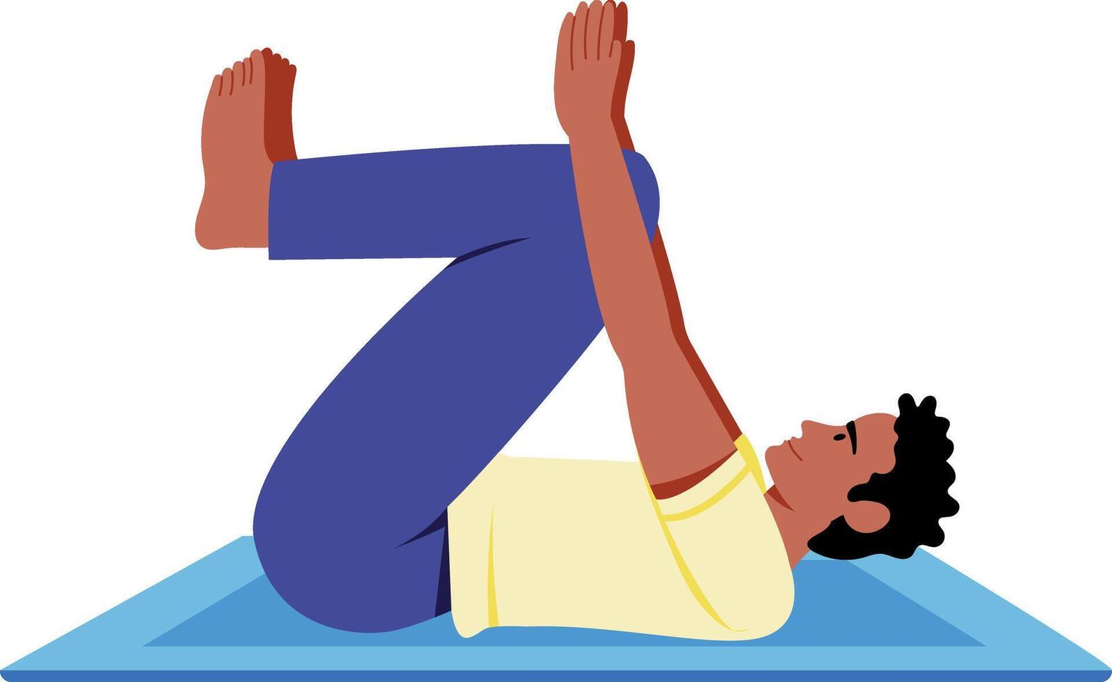 Flat style illustration depicting a character doing body stretching vector