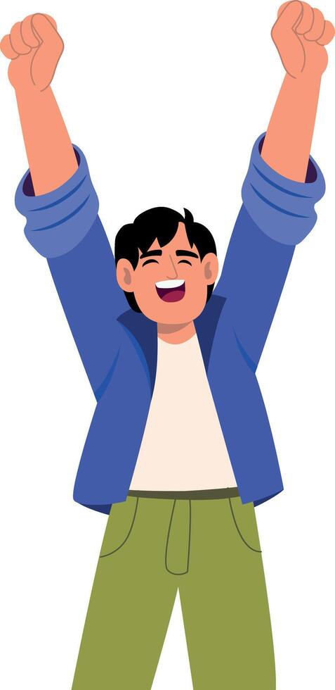 A flat style illustration showing a happy person vector