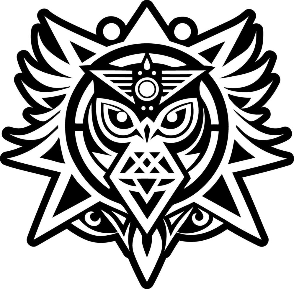 A glyph style icon of guardian sigil tattoo vector