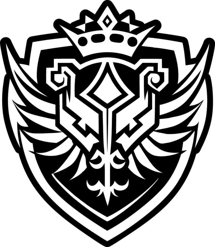 A glyph style icon of guardian shield tattoo vector