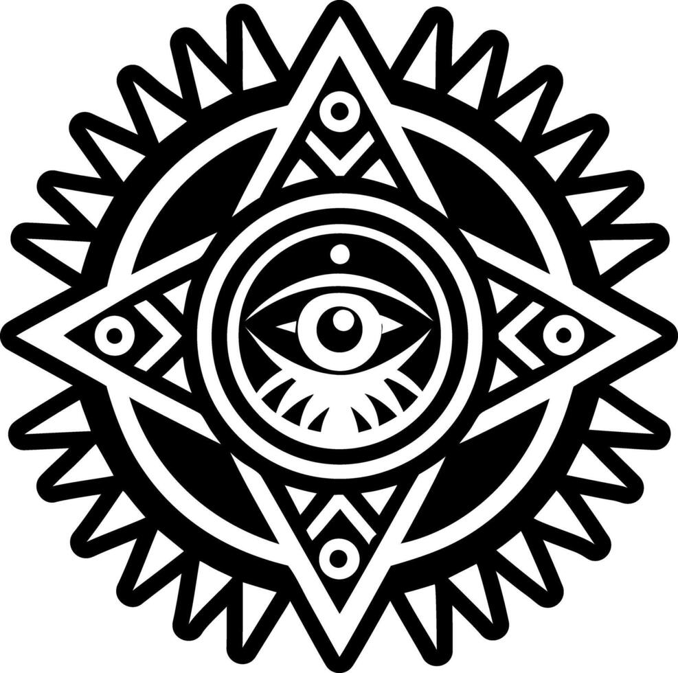 A filled style icon of mystic vision tattoo vector