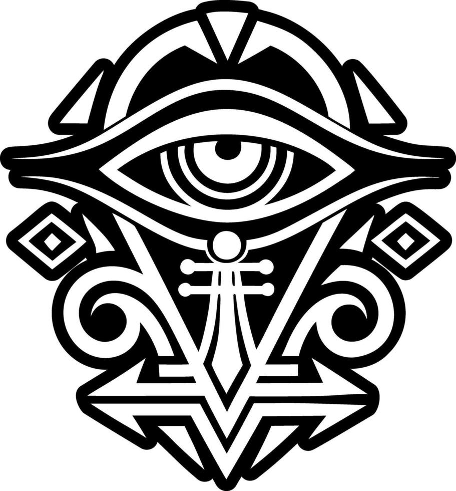 A filled style icon of oracle eye tattoo vector