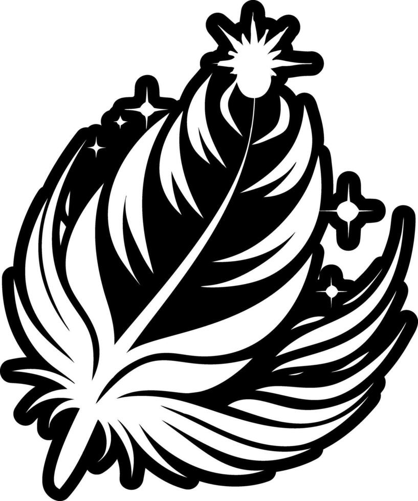 A filled style icon of feather tattoo vector