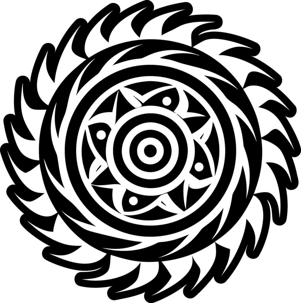 A glyph style icon of destiny spiral symbol vector