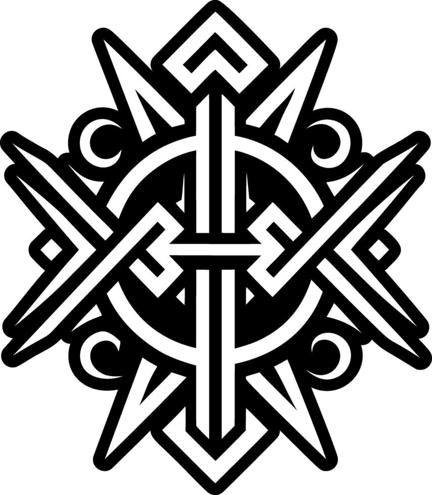 A solid style icon of shadow rune symbol vector