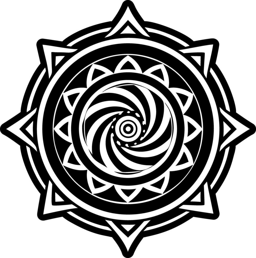 A solid style icon of sacred spiral symbol vector