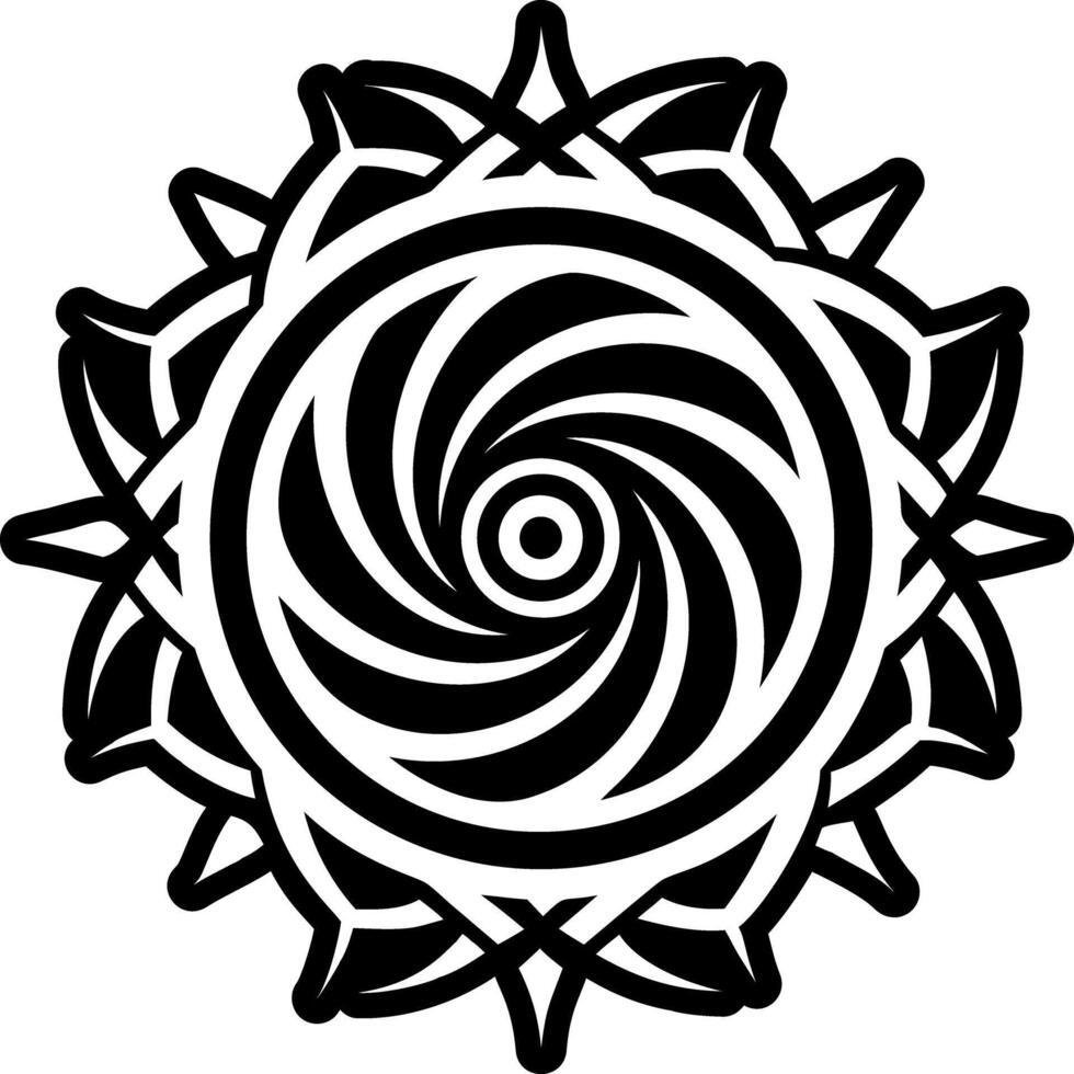 A solid style icon of energy vortex tattoo vector