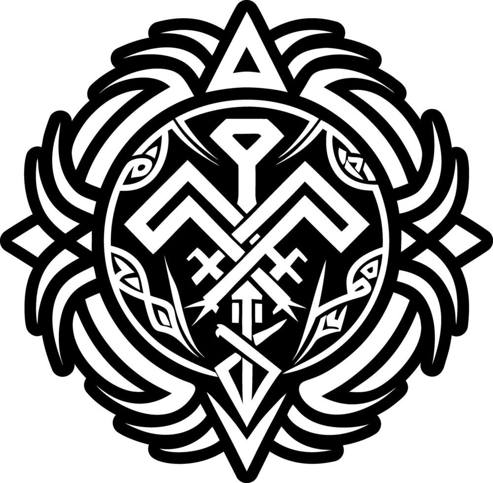 A glyph style icon of forgotten rune symbol vector