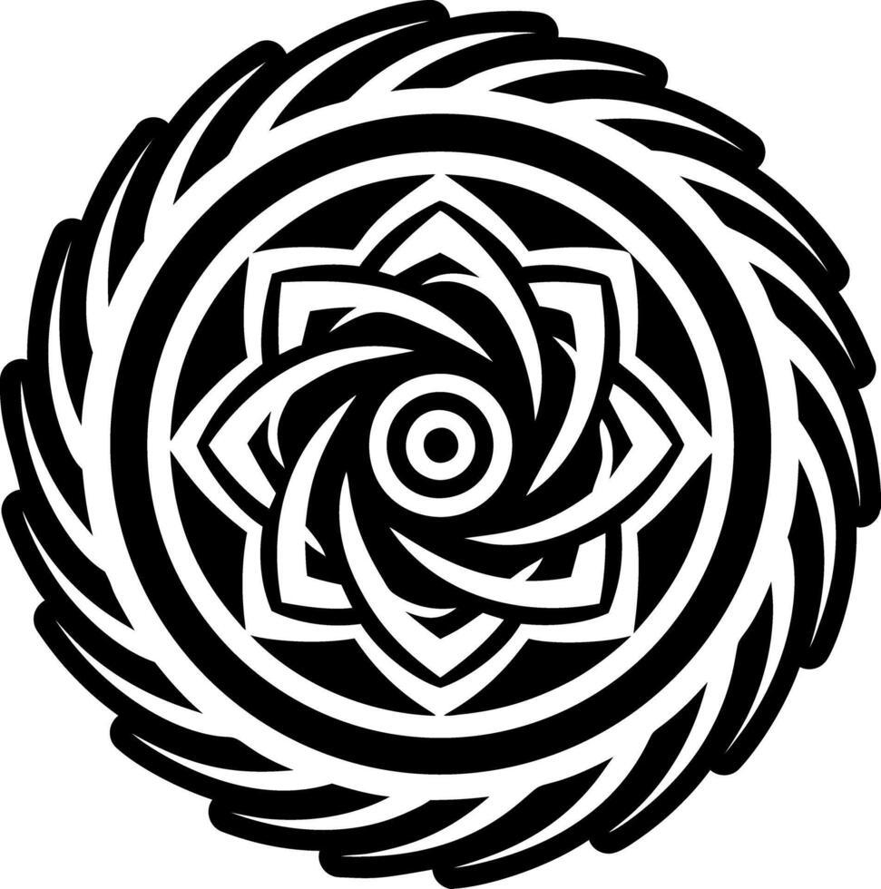 A glyph style icon of vortex tattoo vector