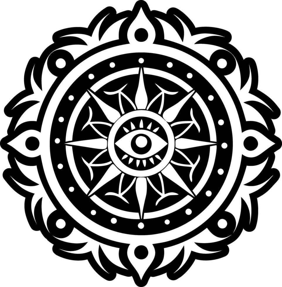 A filled style icon of mystic eye tattoo vector