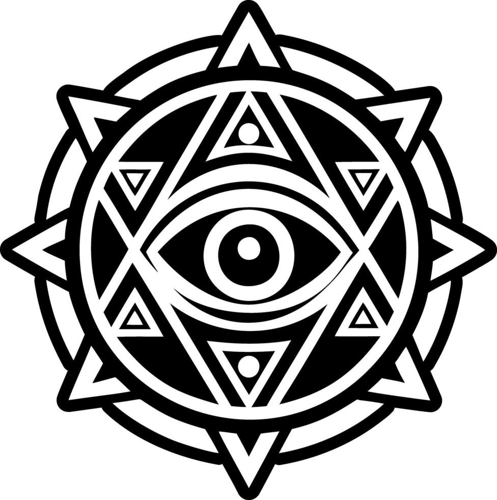 A glyph style icon of third eye symbol vector