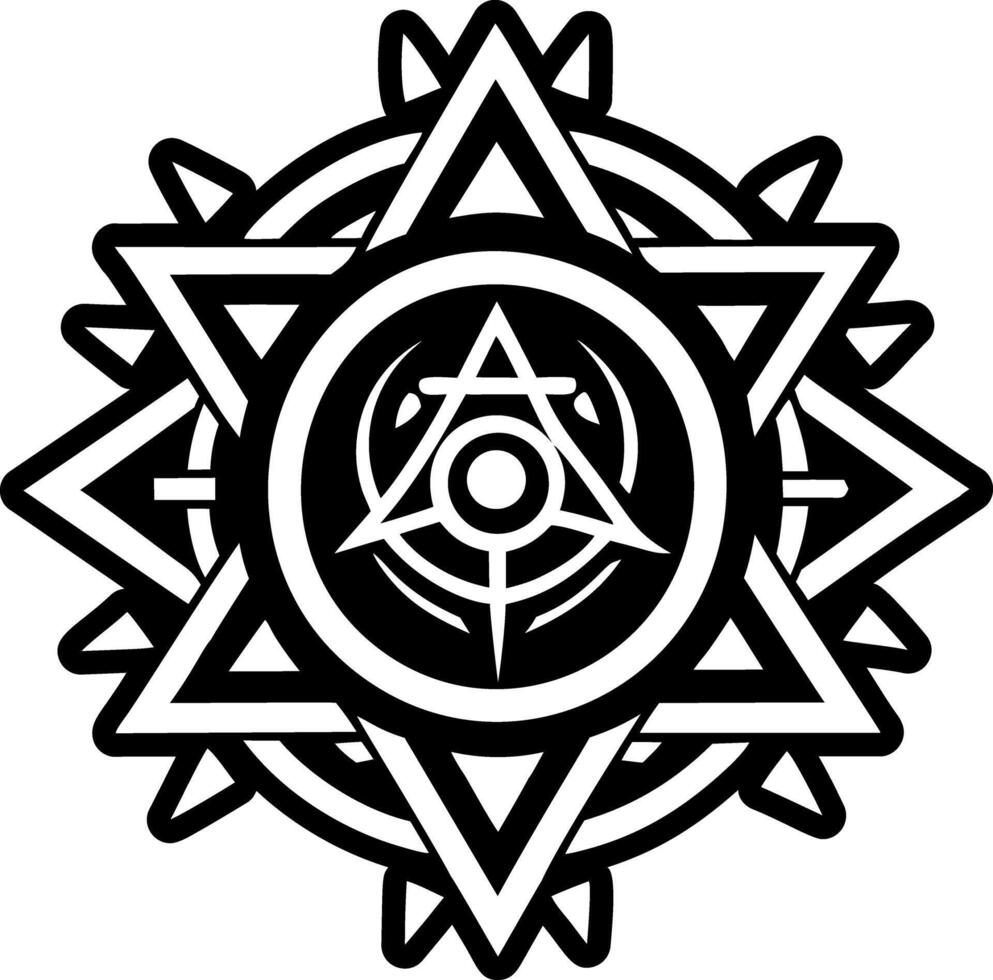 A solid style icon of light sigil tattoo vector