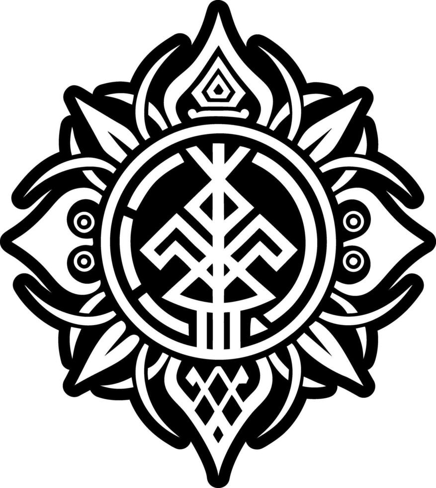 A filled style icon of guardian rune tattoo vector
