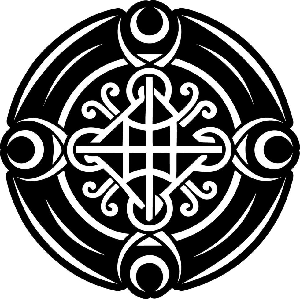 A filled style icon of chaldean knot tattoo vector