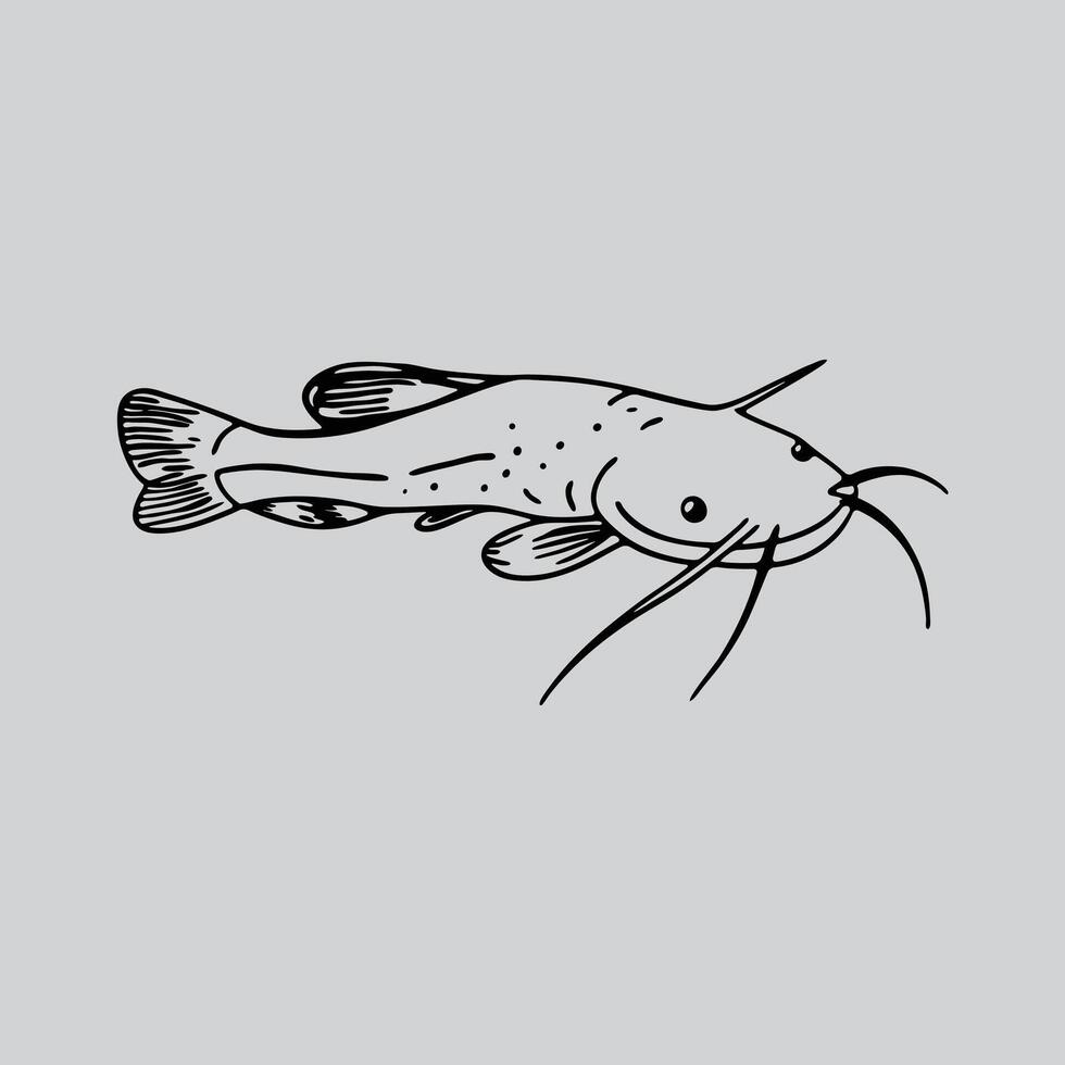 Abstract Catfish Ink Drawing vector