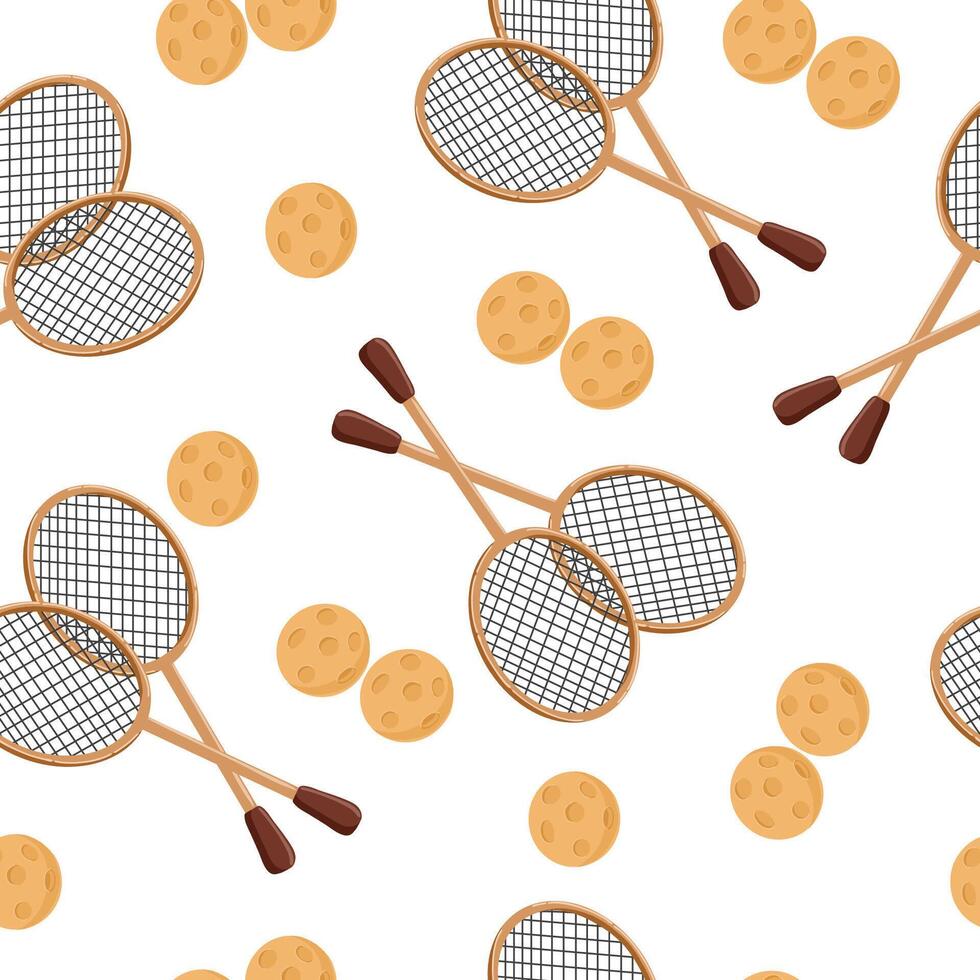Seamless Pattern with Tennis Rackets and Balls vector