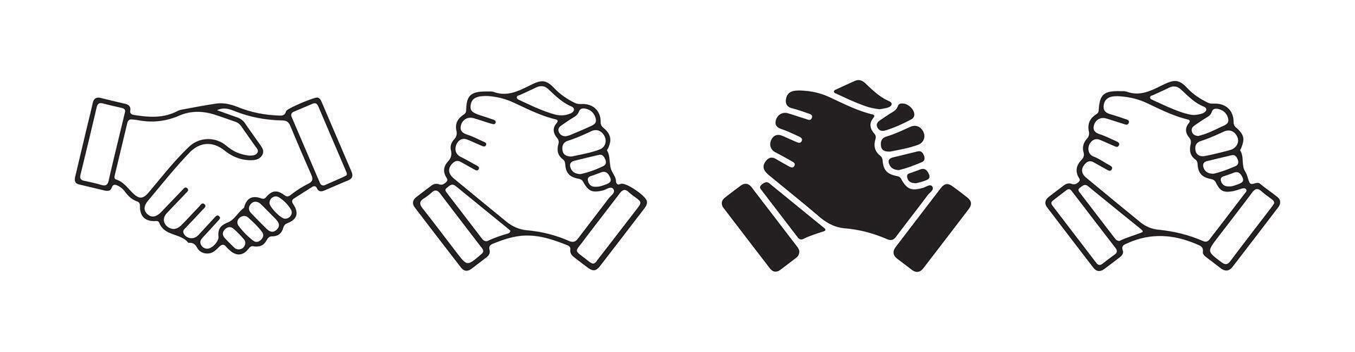 Handshake icon set. vector