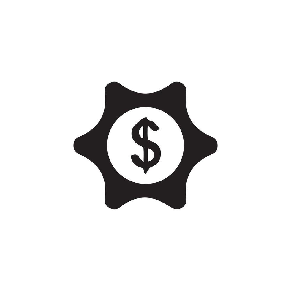 Simple gear with dollar sign icon.Eps 10 vector
