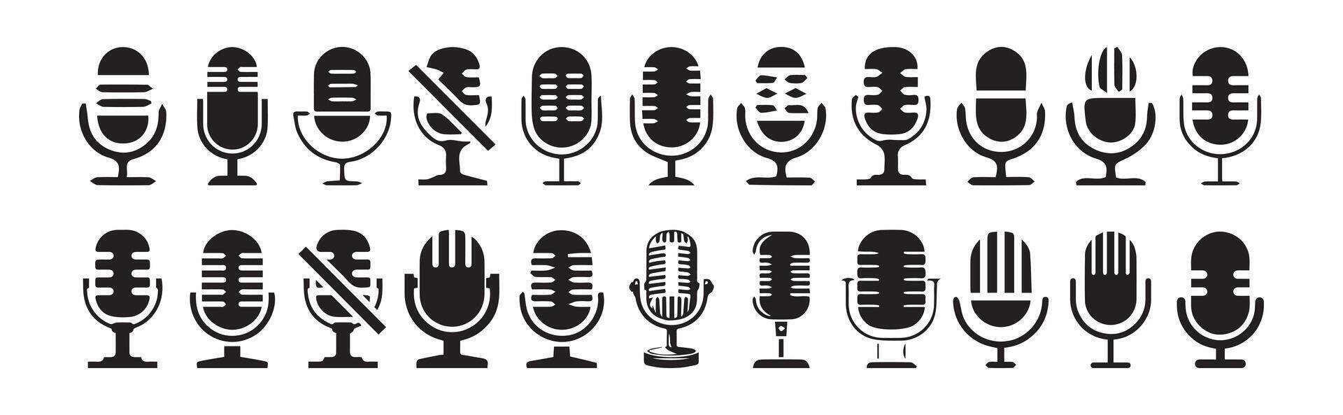 Microphone Icons set. Illustration eps 10 vector