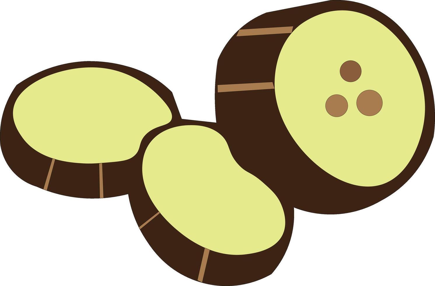 Cartoon Taro Root Slice Tropical Root Vegetable Illustration in Flat Style vector