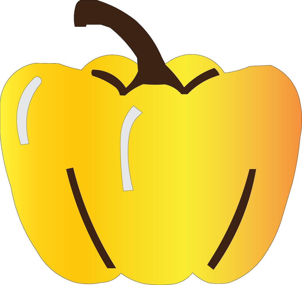 Yellow Bell Pepper Fresh Vegetable Clipart Flat Design Illustration vector
