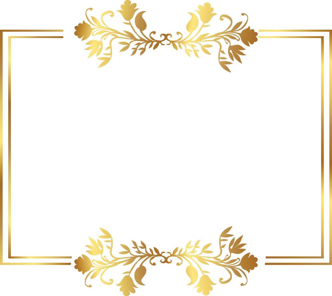 Gold frame with floral design vector