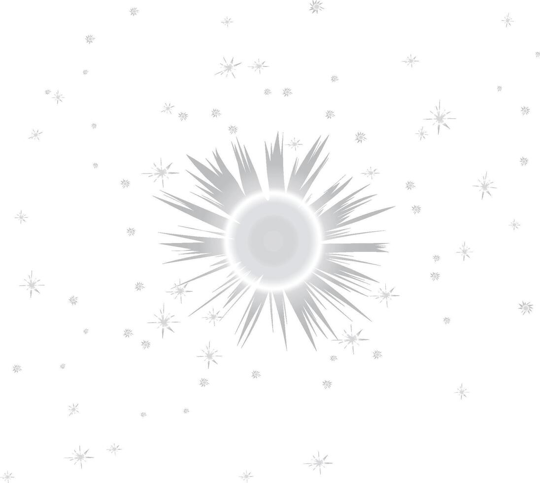 A white background with a sun and stars vector