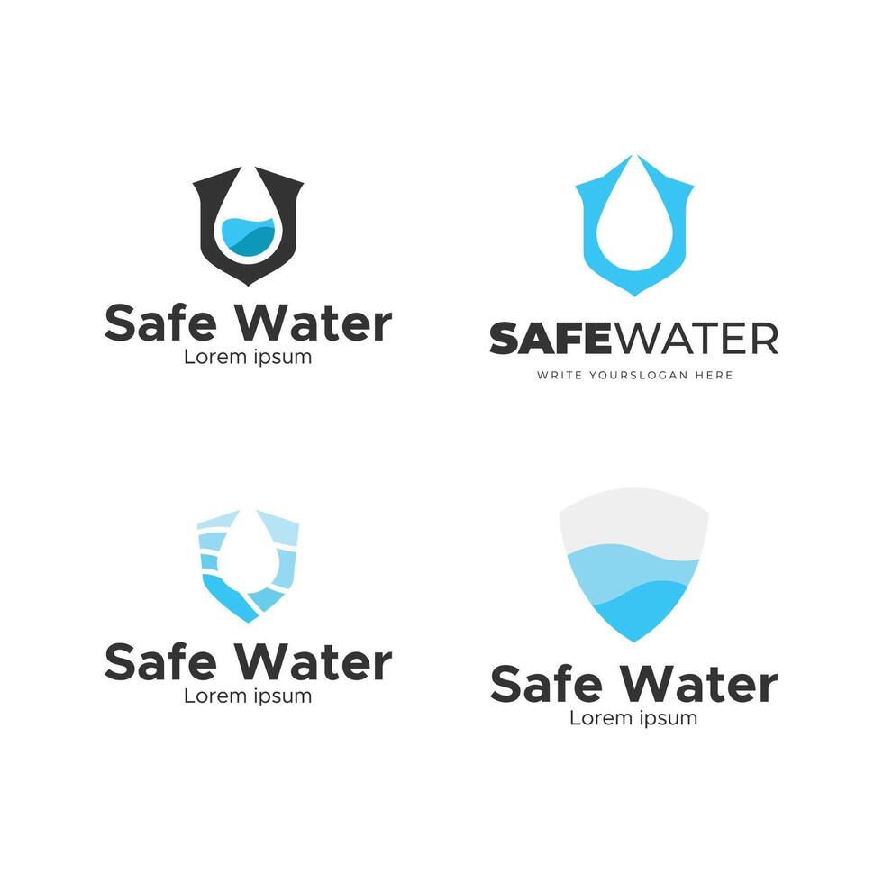 Four different logos for safe water vector